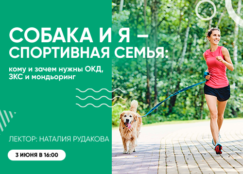 Вебинар «Собака и я – спортивная семья: кому и зачем нужны ОКД, ЗКС и мондьоринг»