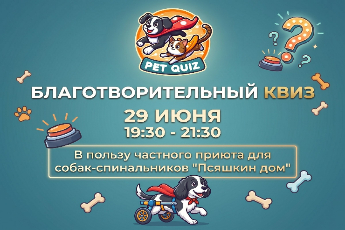Благотворительный квиз в пользу частного приюта для собак-спинальников «Псяшкин дом»