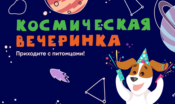 Космическая вечеринка для владельцев и питомцев Космическая вечеринка для владельцев и питомцев